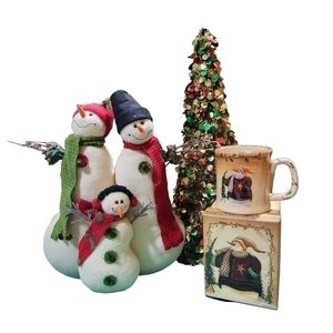 Snowman Lot Christmas Holiday Decor everything Pictured